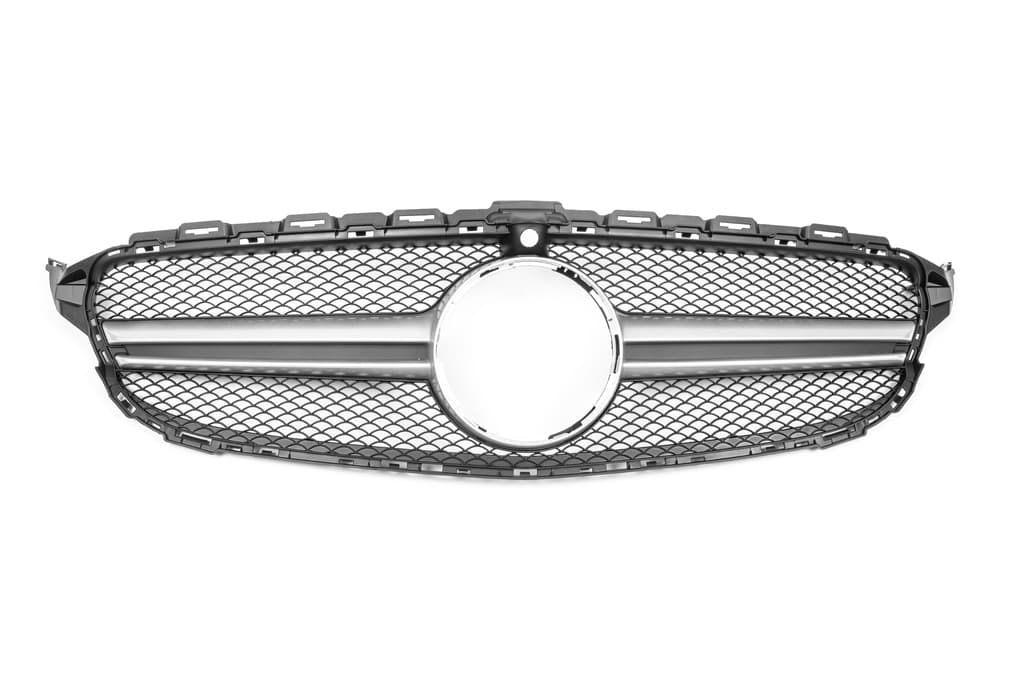 Передня решітка AMG Silver (для Avantgarde/AMG-Line/C43 AMG) 2014-2018, без камери 2