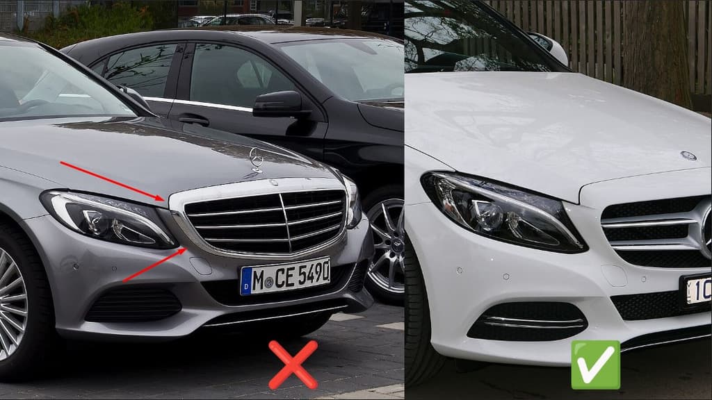 Передня решітка AMG Silver (для Avantgarde/AMG-Line/C43 AMG) 2014-2018, без камери 4