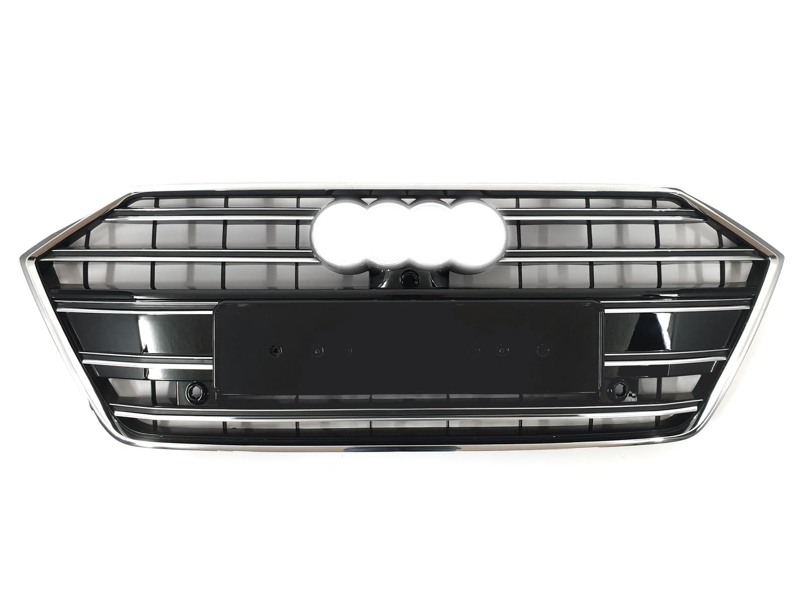 Решітка радіатора Chrome Black (в стилі S7 під камеру без радарів) на Audi A7 4K 2017-2023 року