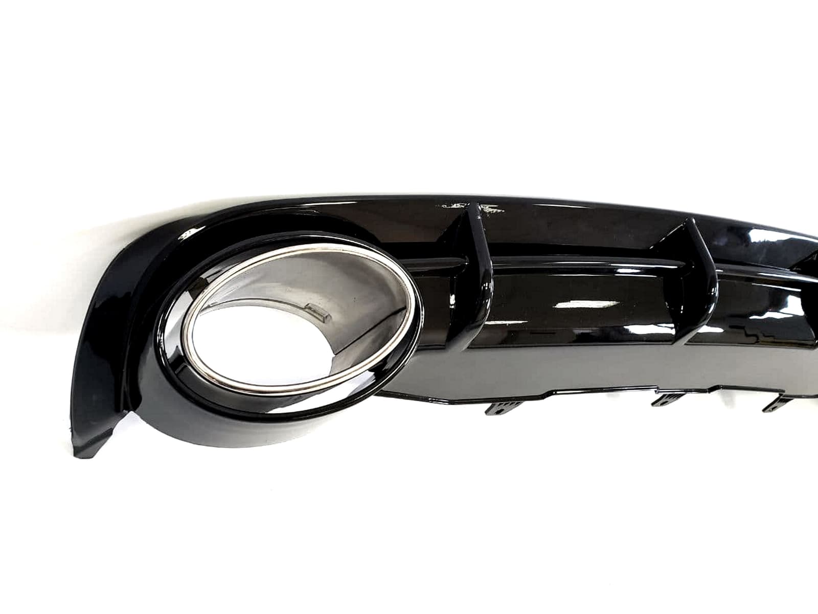 Дифузор (заднього бампера) Full Black / Chrome Pipe (в стилі RS6) на Audi A6 C7 2011-2014 року 3