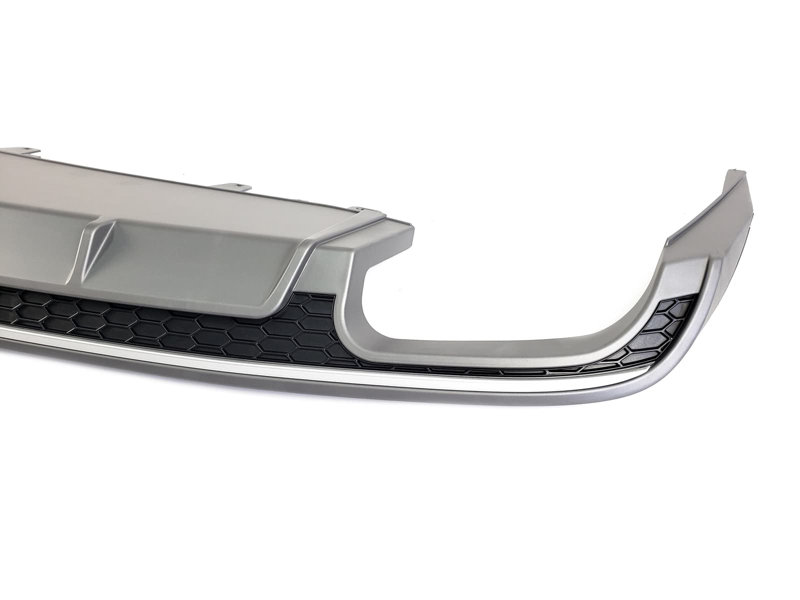 Дифузор (заднього бампера) Silver (в стилі S6 00-00) на Audi A6 C7 2014-2018 року 4