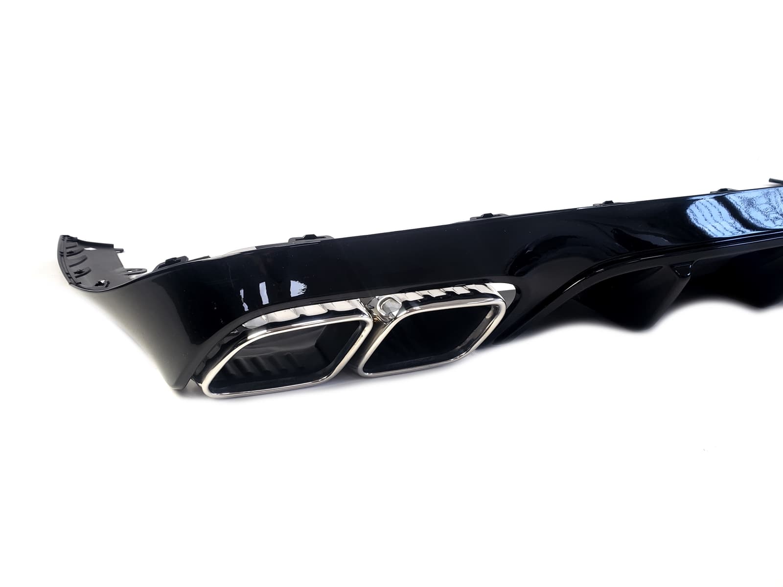 Дифузор (заднього бампера) Full Black / Chrome Pipe (стиль E63) Coupe AMG на Mercedes-Benz E-Class W213 2020-2023 року 3