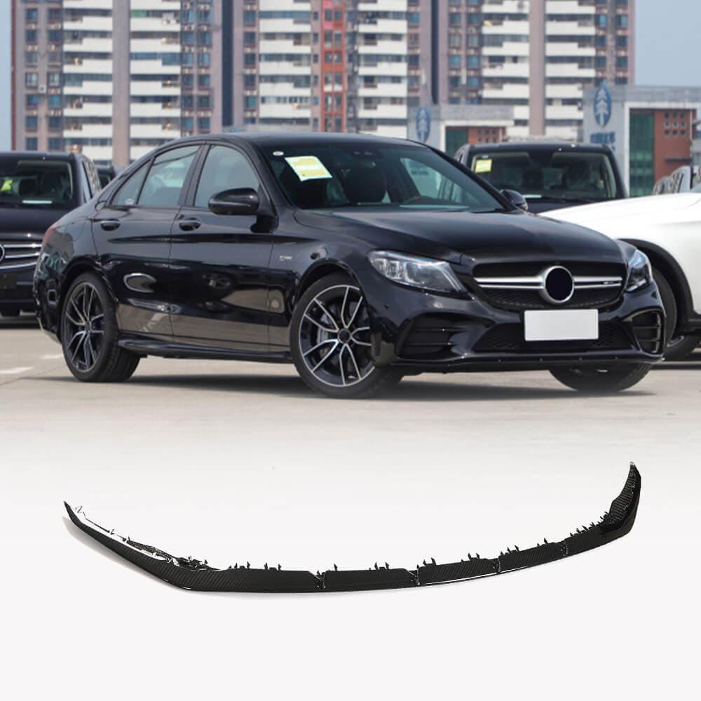 Накладка на передній бампер Lip V2 (для C43 AMG 2019-2021, Карбон)