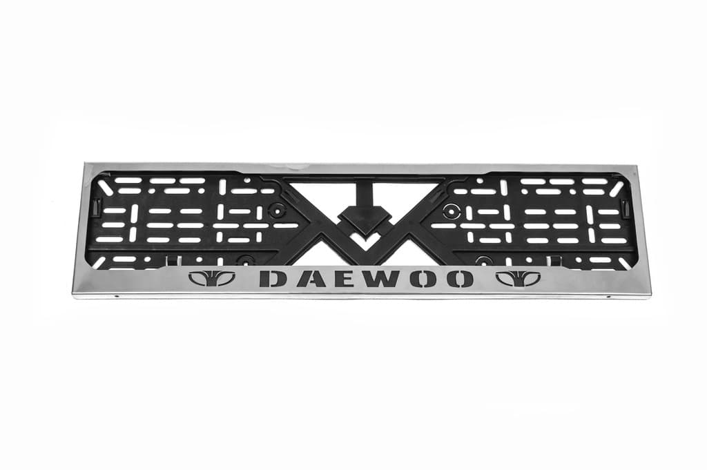 Рамка під номер хром Daewoo (1 шт, нержавіюча сталь)