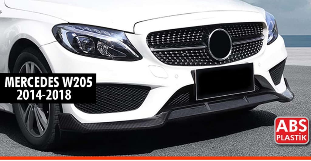 Накладка на передній бампер V1 (2014-2018, тільки для AMG-Line, чорний глянець)