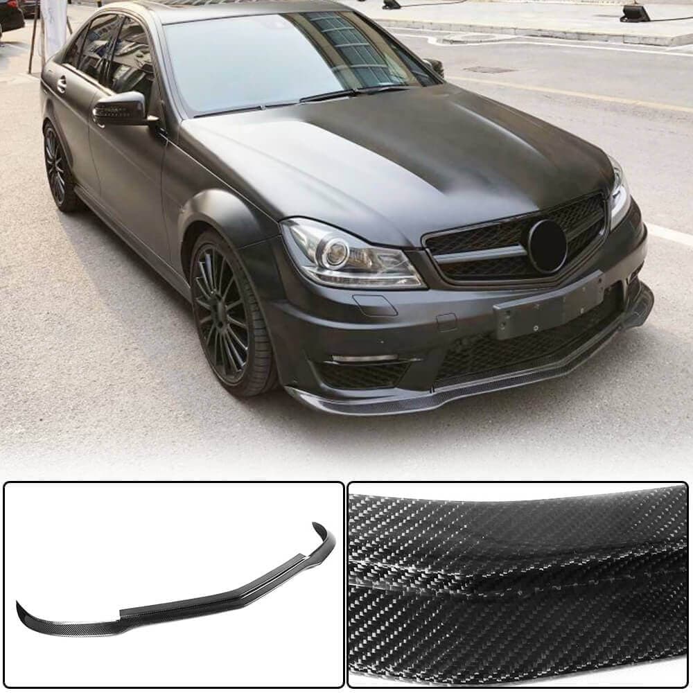 Накладка на передній бампер Lip V2 (для AMG 2012-2014, Cухий карбон)