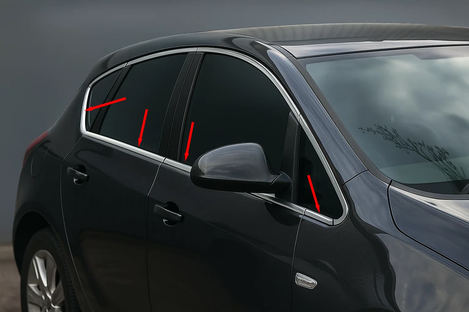 Нижня окантовка вікон (Hatchback, 8 шт, нерж) Carmos - Турецька сталь