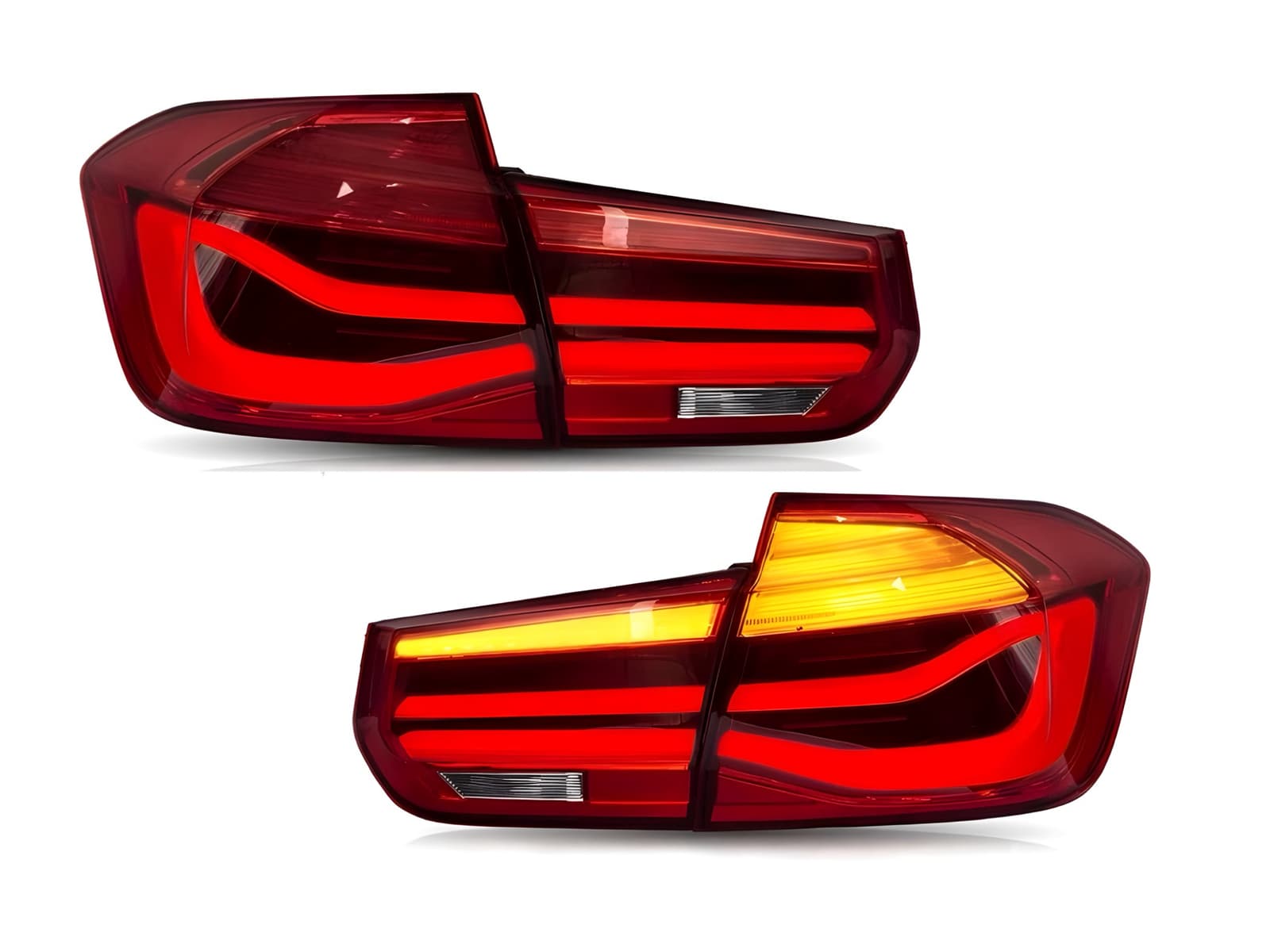 Задні LED ліхтарі рестайлінг BMW 3 series F30 2012-2018 червоні, комплект 4шт.