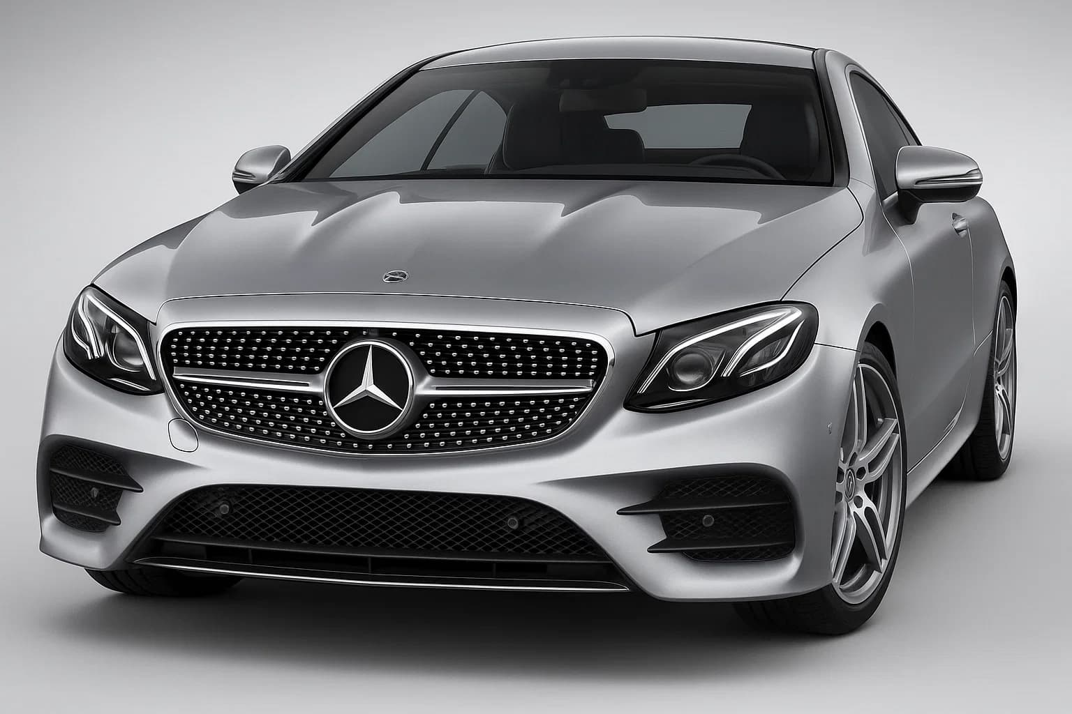 Передня решітка Diamond Silver (для Avantgarde/AMG-Line/E43 AMG/E53 AMG 2016-2020) З місцем під камеру