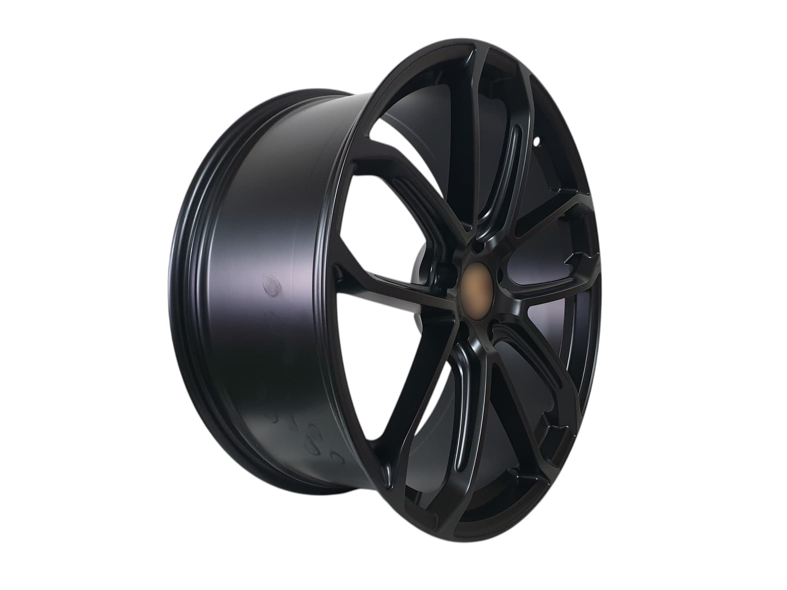 R22 Satin Black Ковані диски (різноширокі) на Porsche Cayenne 958 2010-2014 року 2