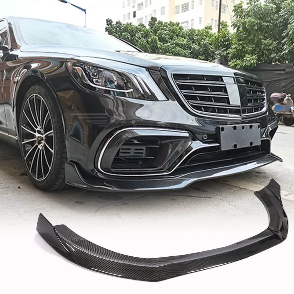 Накладка на передній бампер Lip (для S63/S65 AMG 2018-2022, Карбон)