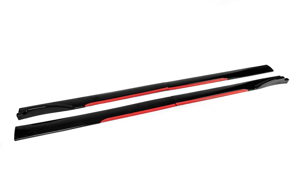 Універсальні накладки на бокові пороги Niken Red (ABS) (4шт) 4