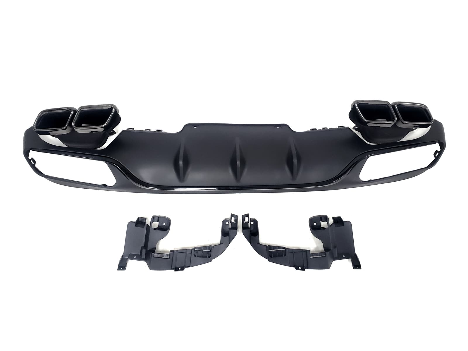 Дифузор (заднього бампера) Full Black / Black Pipe (стиль E63) Normal на Mercedes-Benz E-Class W213 2016-2020 року