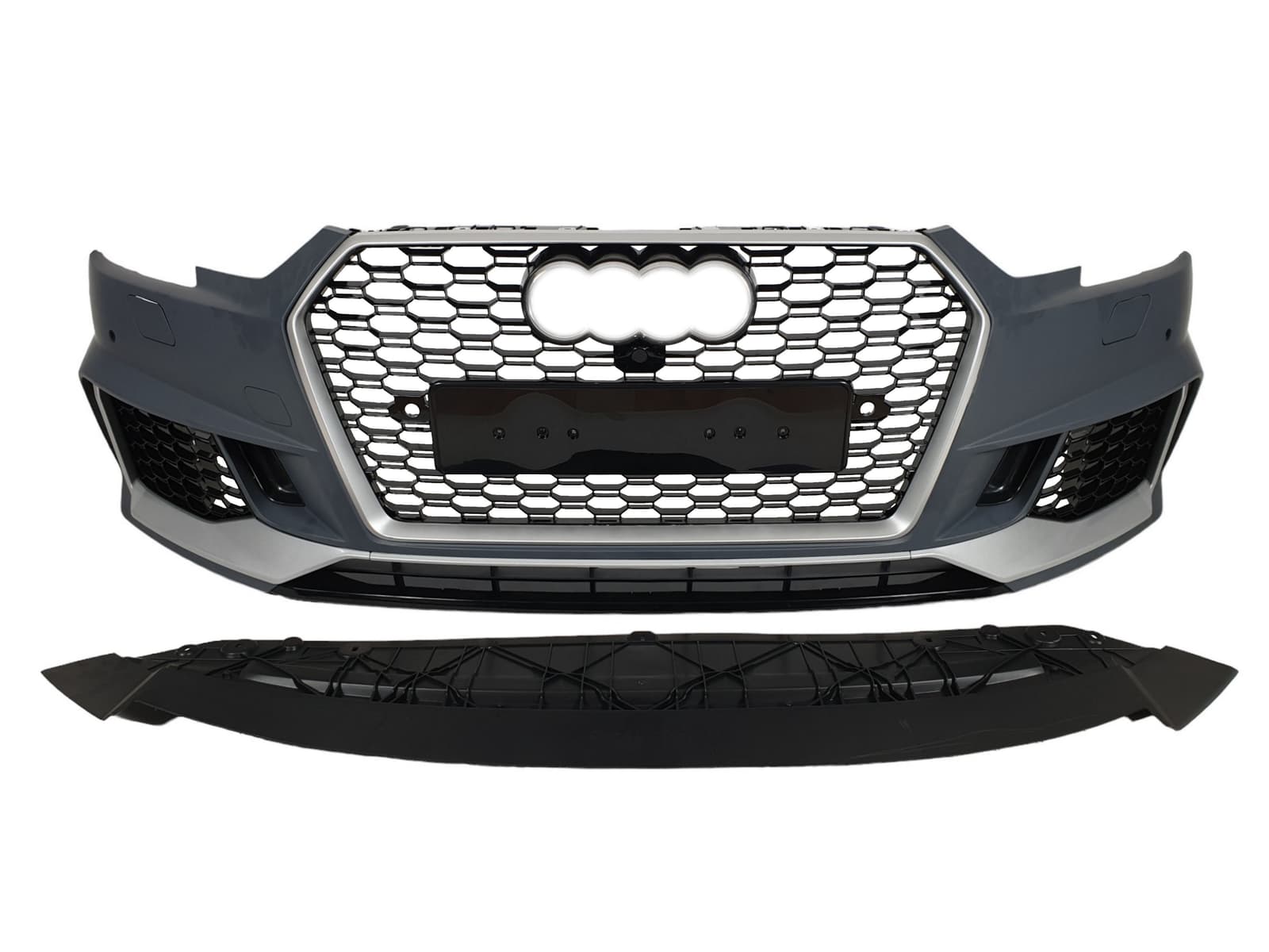 Передній бампер (в стилі RS4 без радарів V3) на Audi A4 B9 2015-2019 року