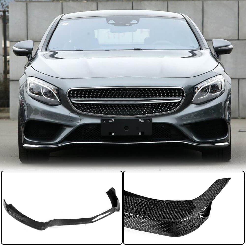 Накладка на передній бампер Lip V1 (для AMG-Line 2015-2018, Карбон)