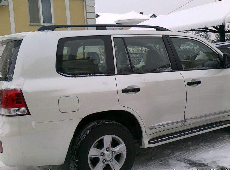 Рейлінги на дах Toyota Land Cruiser 200 2007-2021 якість оригіналу алюміній 2шт. колір чорний 2