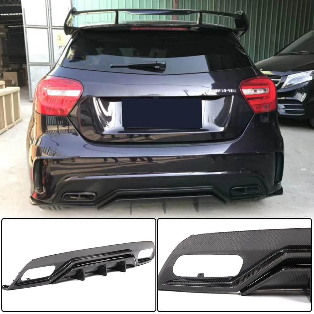 Дифузер заднього бампера V2 (для AMG-Line / A45 AMG HB)