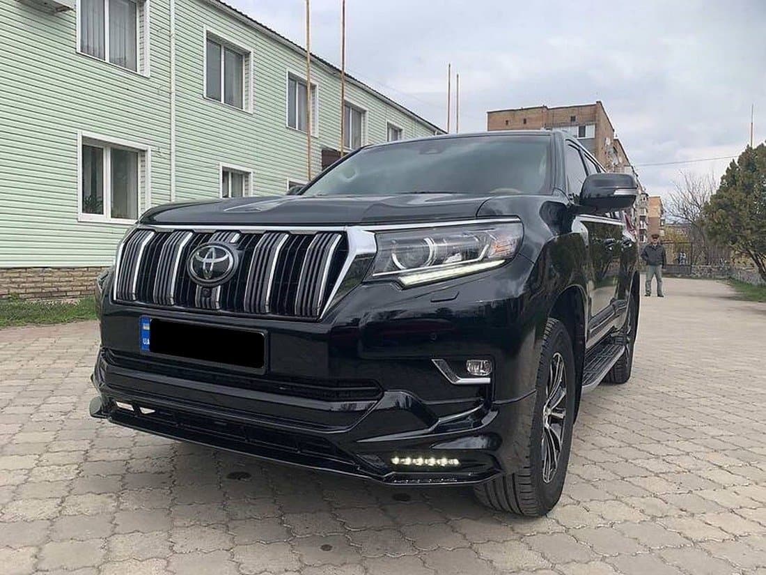 Спідниця переднього бампера TRD Toyota Land Cruiser Prado 150 2018-2023 колір чорний