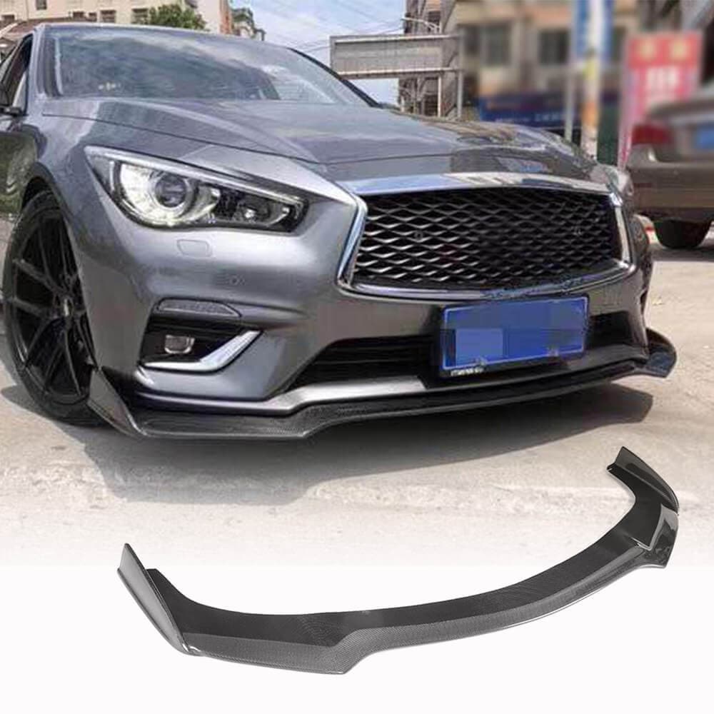 Накладка на передній бампер Lip V1 (для Q50 Base 2018-2023, Карбон)