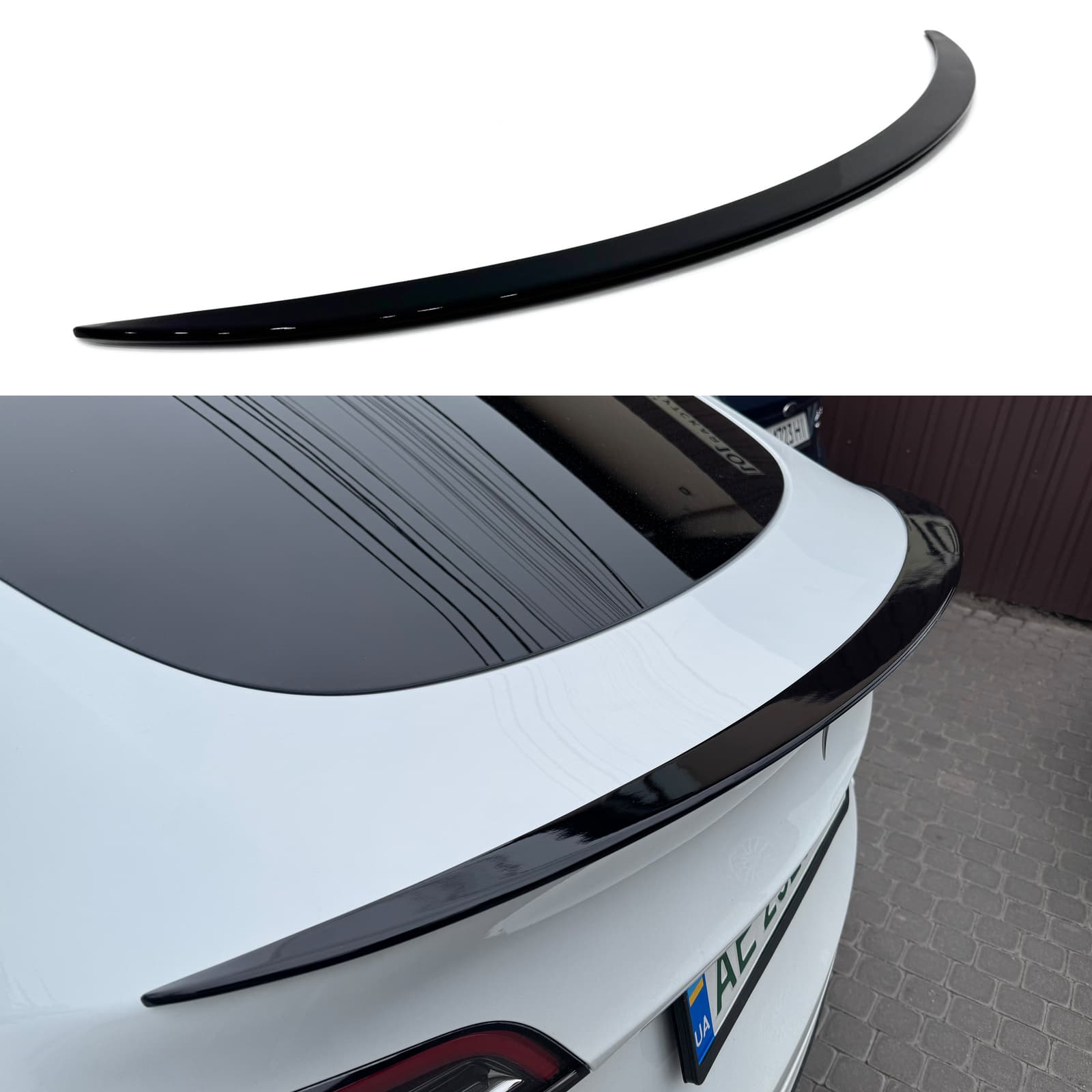 Спойлер ліп для Tesla Model Y 2020-2024 ABS пластик, колір чорний глянець