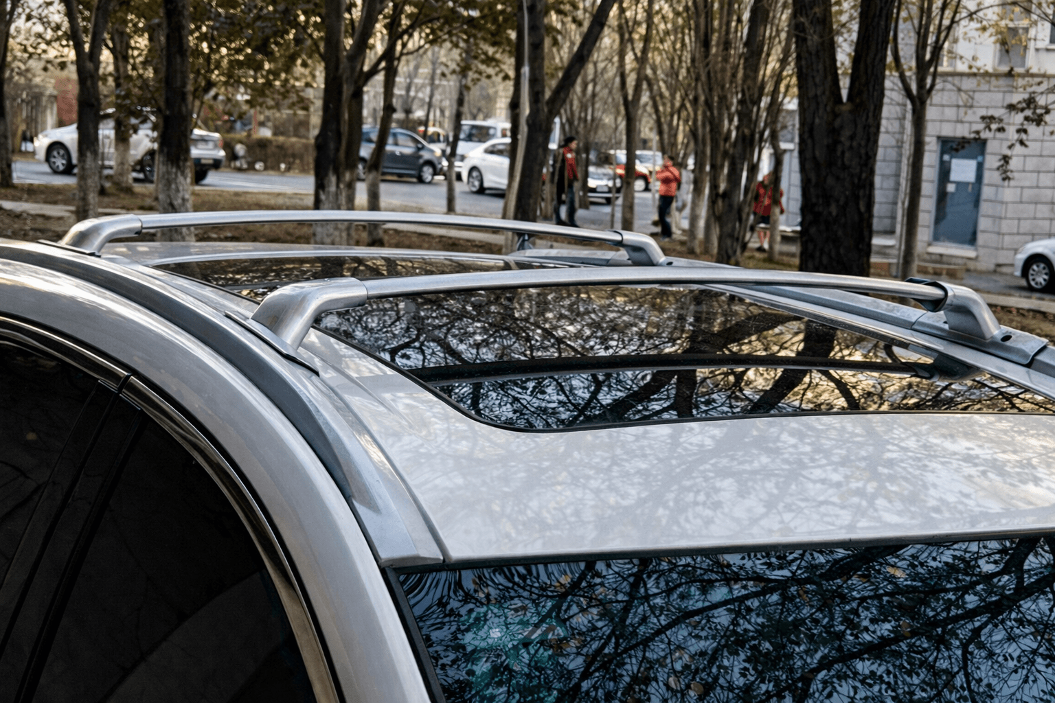 Багажник (поперечини) на рейлінги OEM (2014-2018, 2 шт) Сірий