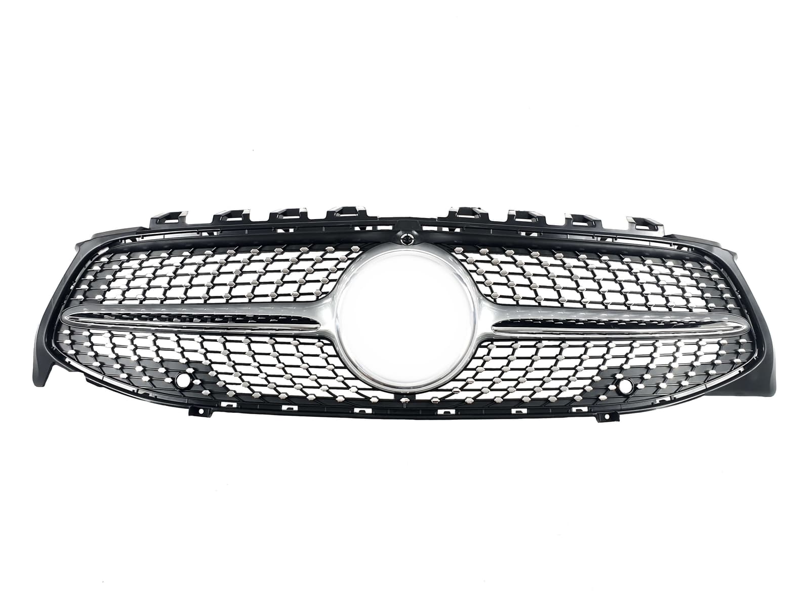 Решітка радіатора Silver (з місцем під камеру) Diamond на Mercedes-Benz CLA-Class C118 2019-2023 року
