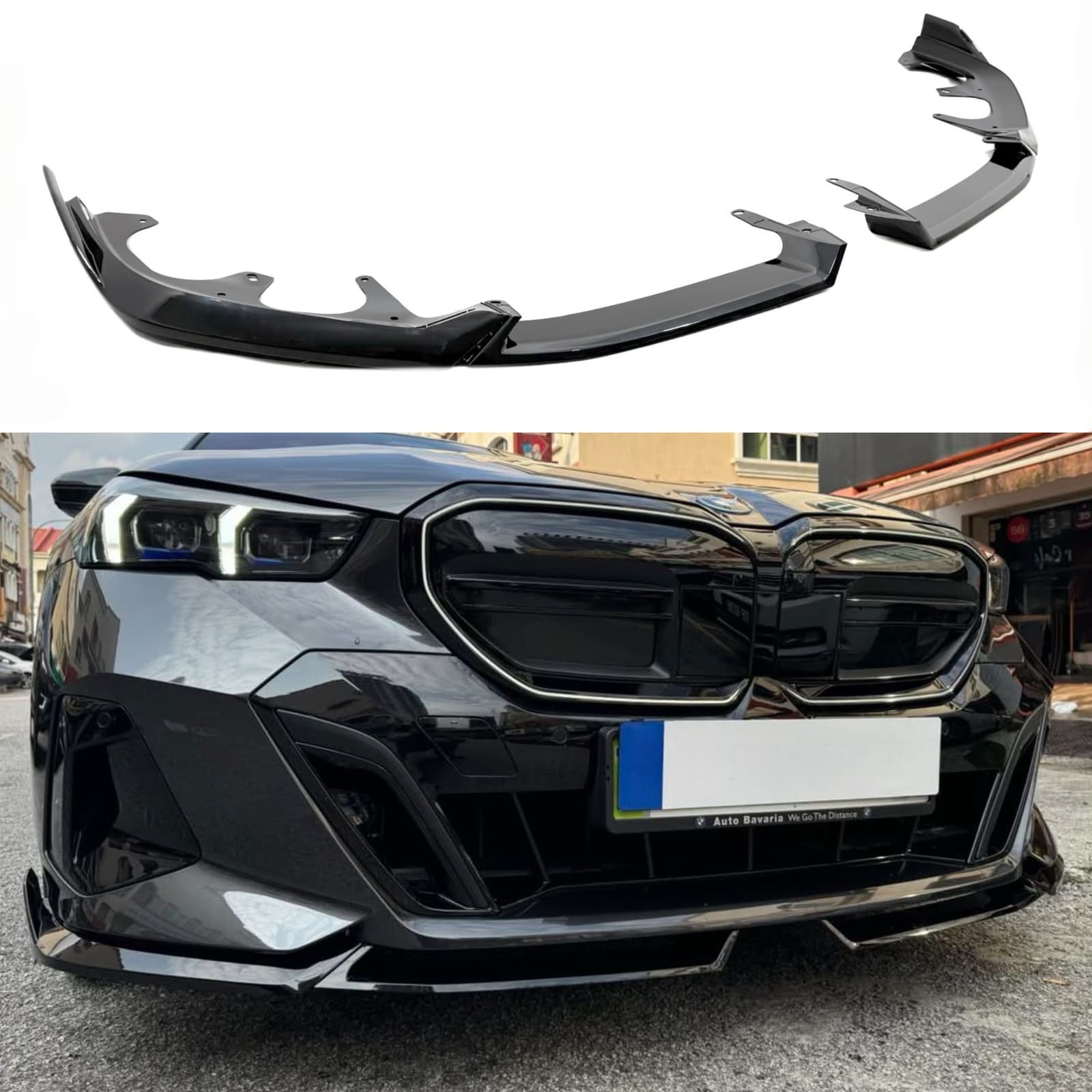 Губа (переднього бампера) Чорний глянець (MP) на BMW 5 Series G60 / G61 2023-2025 року
