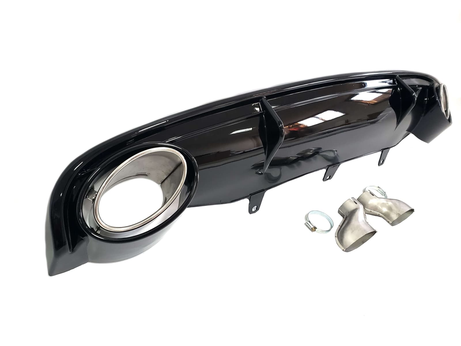 Дифузор (заднього бампера) Full Black / Chrome Pipe (в стилі RS7) на Audi A7 4G 2010-2014 року 2