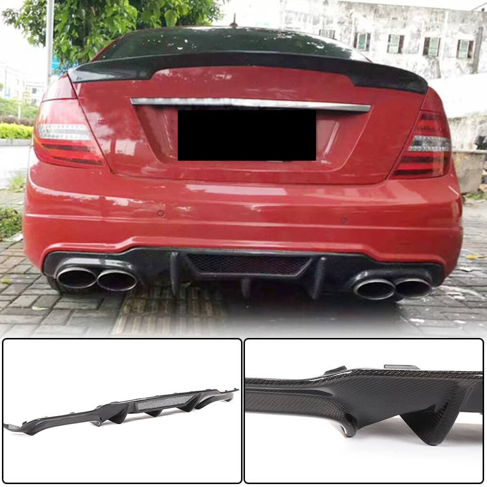 Дифузор заднього бампера V4 (для AMG SD/Coupe 2012-2014, Карбон)