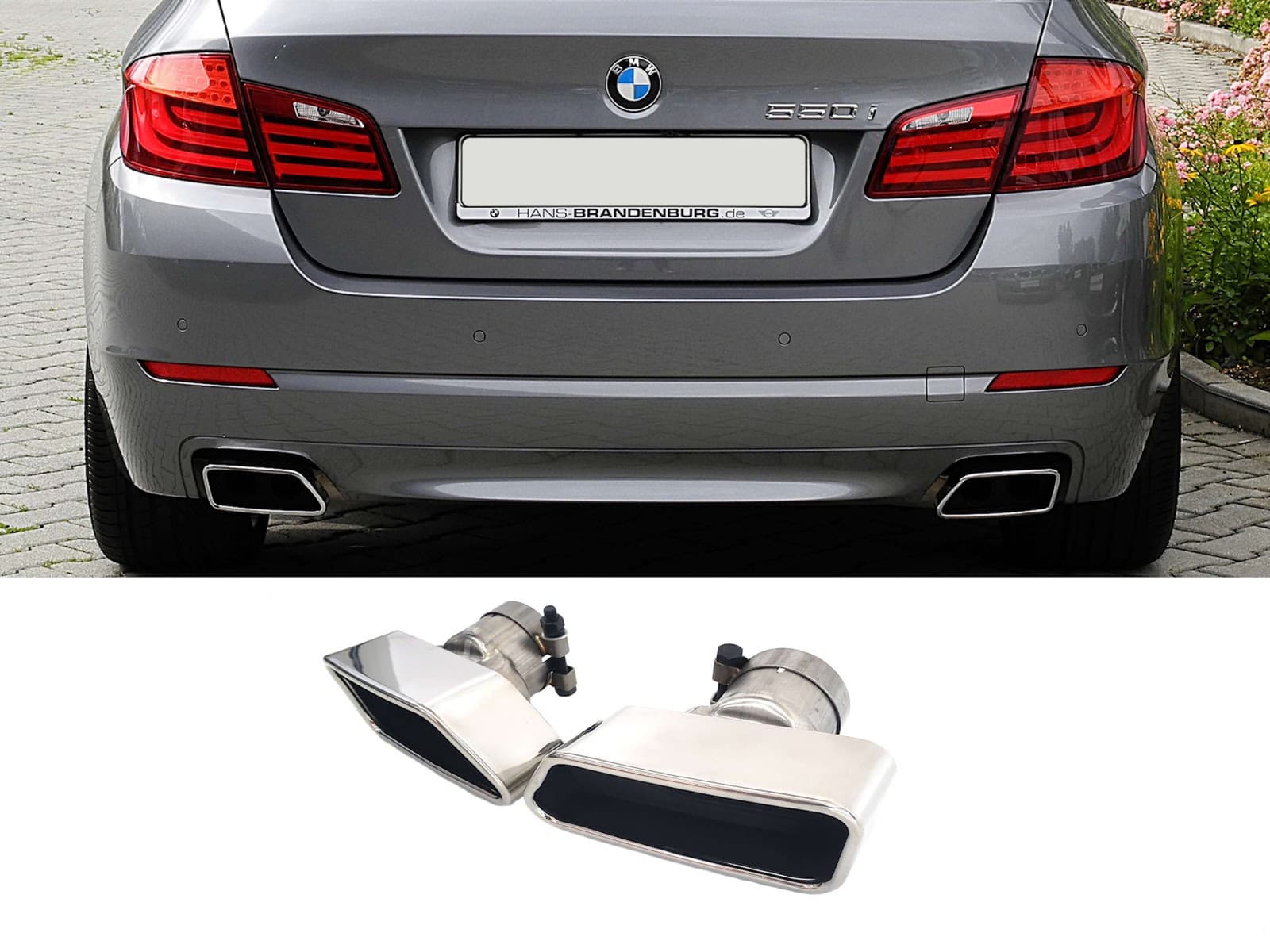 Насадки на вихлоп (M550i) Хром на BMW 5 Series F10 / F11 2010-2017 року