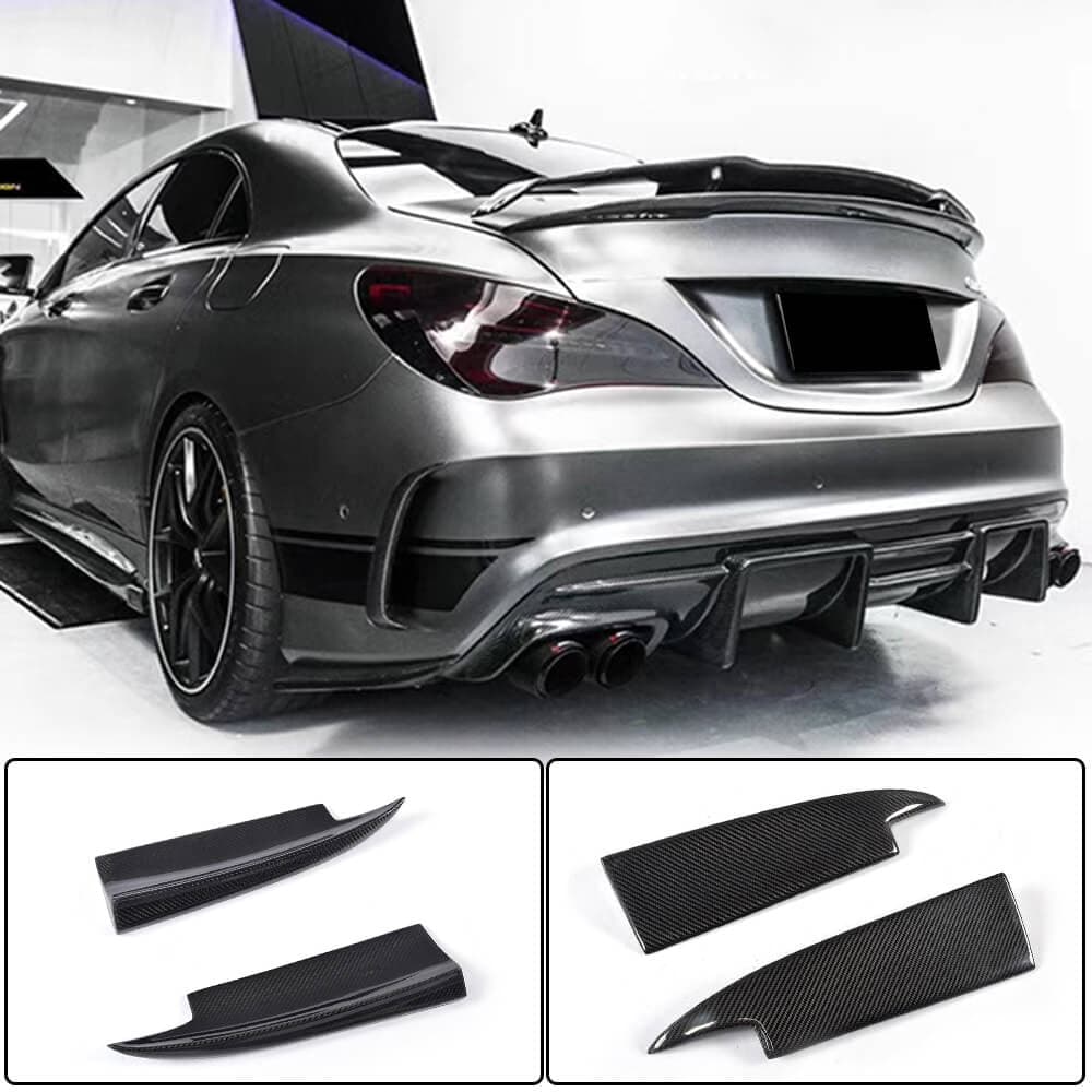 Накладки на задній бампер V3 (для AMG-Line / CLA45 AMG SD, Карбон)