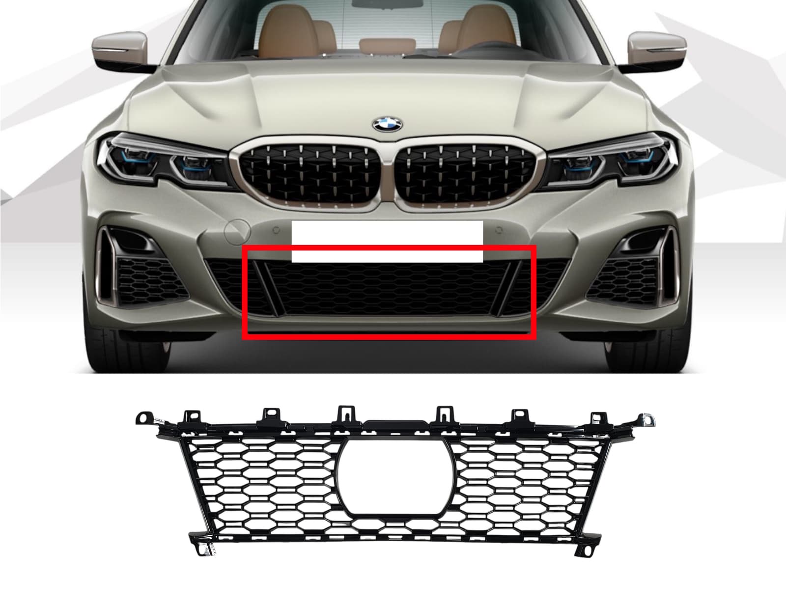Решітки в бампер на BMW 3 Series G20 / G21 2018-2022 року