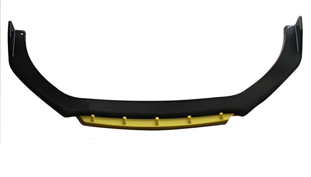 Універсальна передня Lip накладка Yellow V-2 (ABS, чорний глянець)