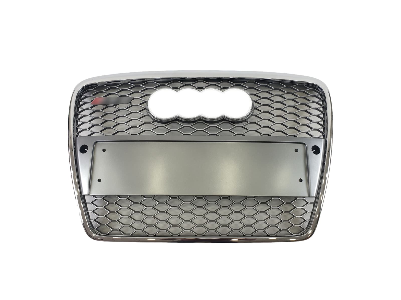 Решітка радіатора Silver Chrome (в стилі RS6) під PDC на Audi A6 C6 2004-2011 року 2