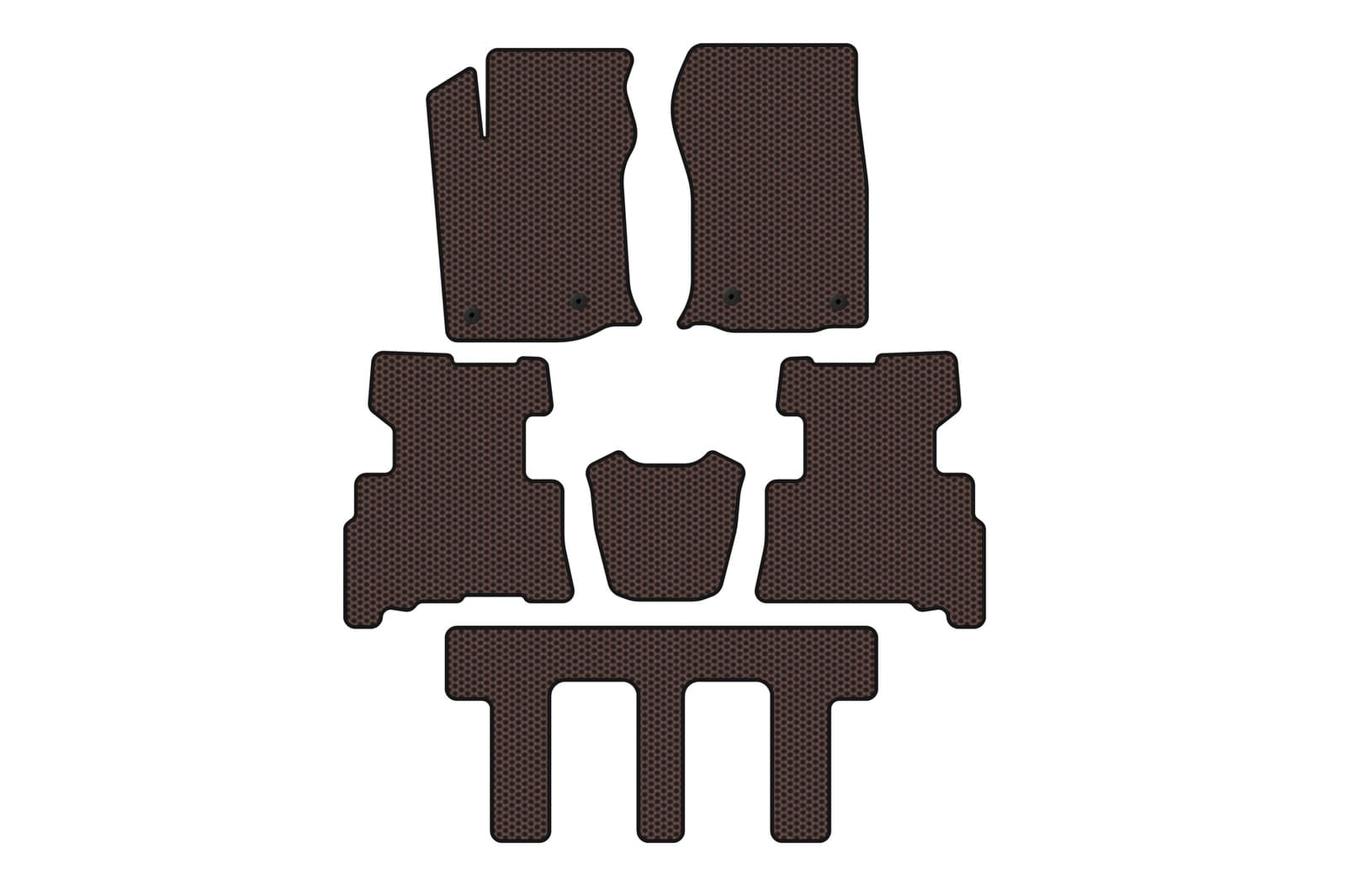 Гумові килимки Carsuit (3 ряди, 2014-2024, 7-ми місний, коричневий)
