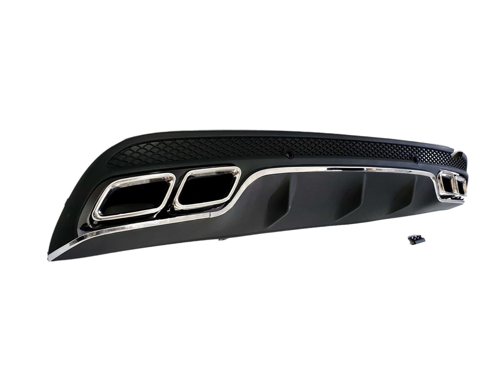 Дифузор (заднього бампера) Chrome Black / Chrome Pipe (стиль AMG C63) Sedan на Mercedes-Benz C-Class W205 2014-2018 року 2