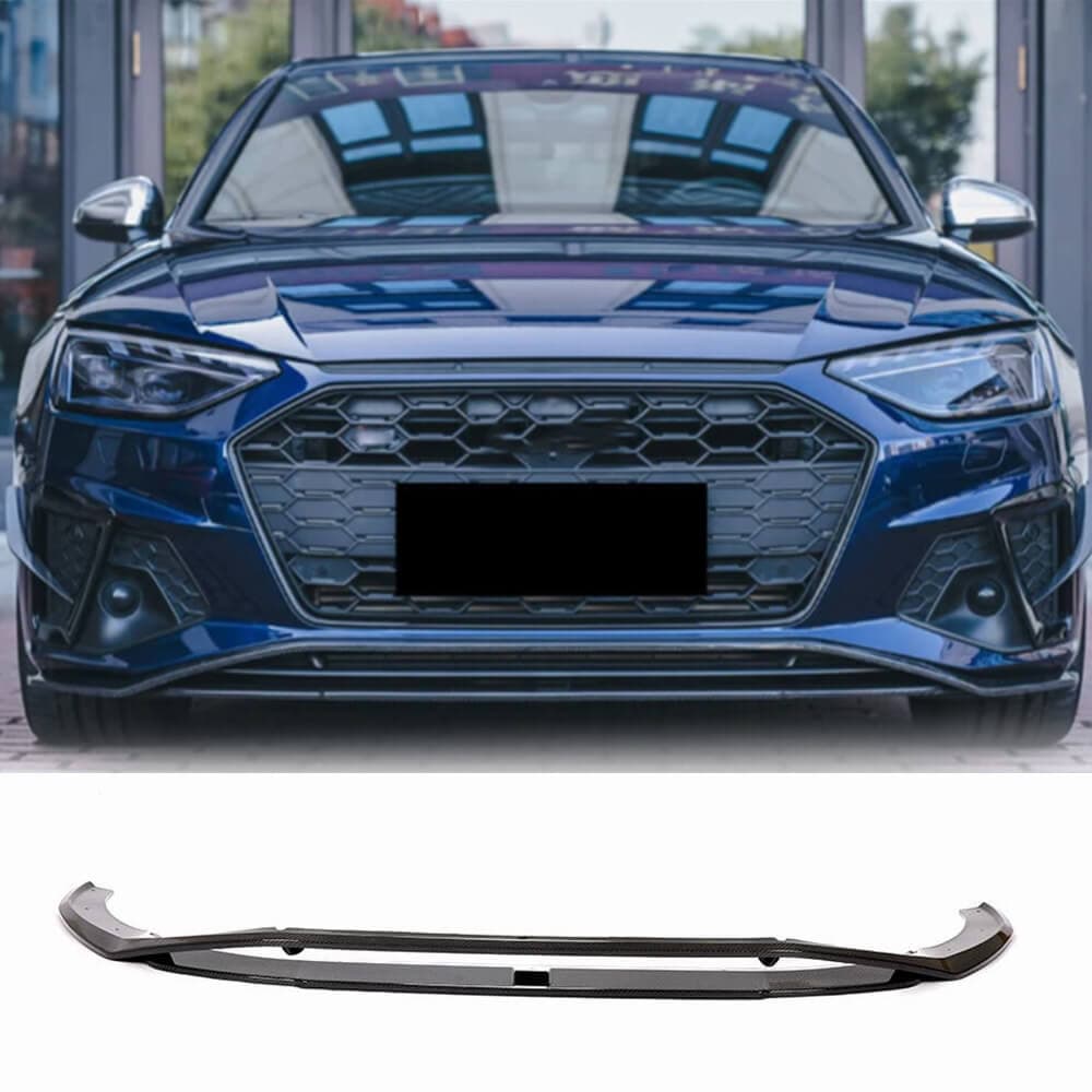 Накладка на передній бампер Lip V2 (для S-Line Sedan 2019-2024, Карбон)