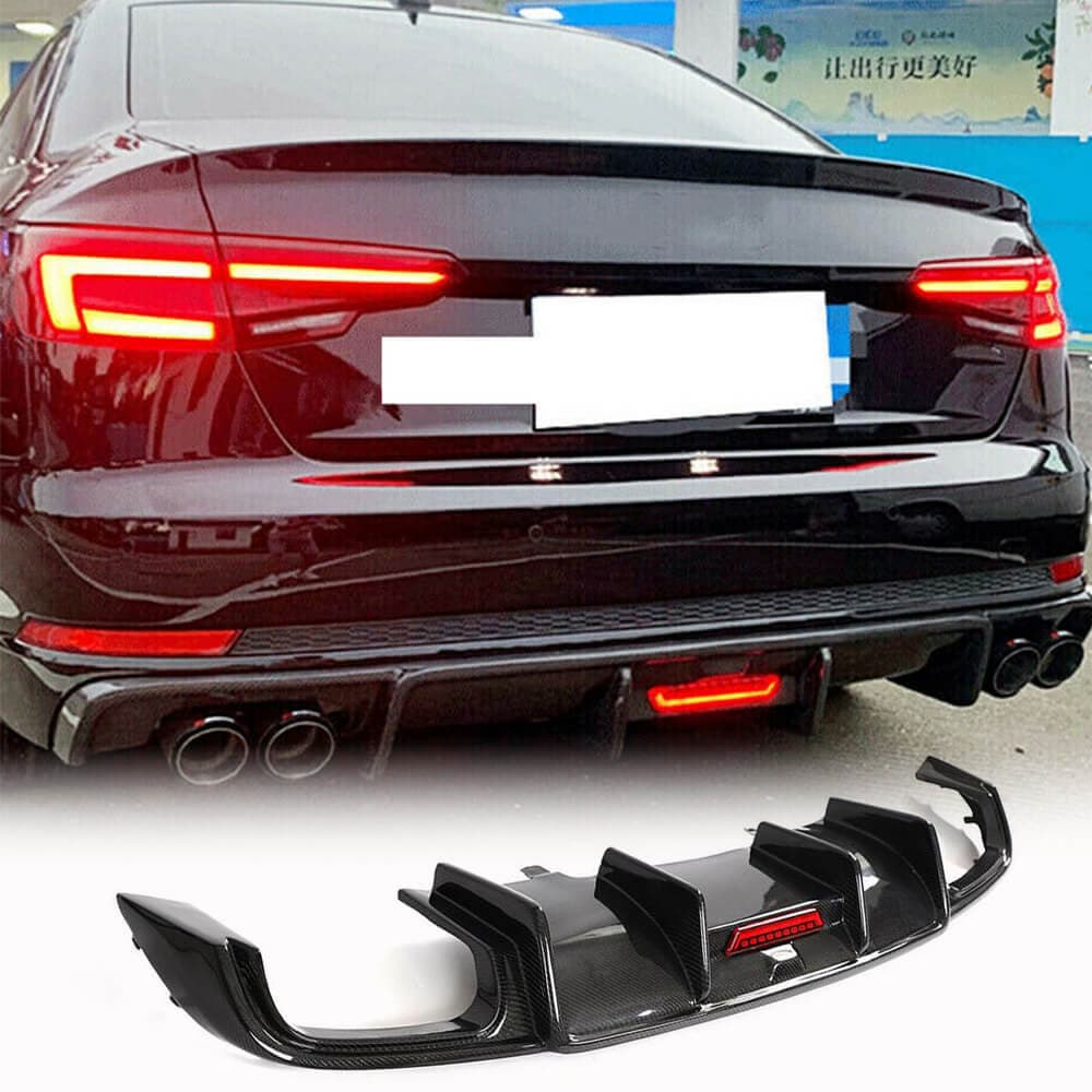 Дифузор заднього бампера (для Base Sedan 2015-2019, Карбон)