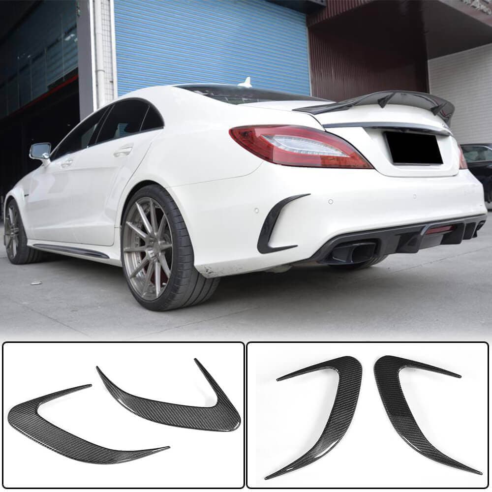 Накладки на задній бампер (для Base / CLS63 AMG SD 2015-2018, Карбон)
