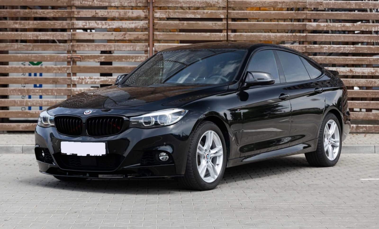 Губа (переднього бампера) Чорний глянець M-Performance на BMW 3 Series (GT) F34 2013-2019 року 5