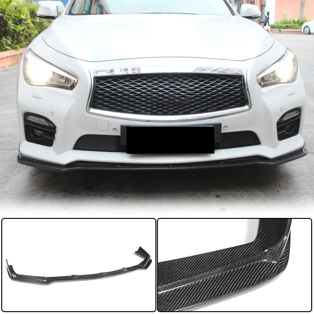 Накладка на передній бампер Lip V2 (для Q50 Sport 2014-2017, Карбон)