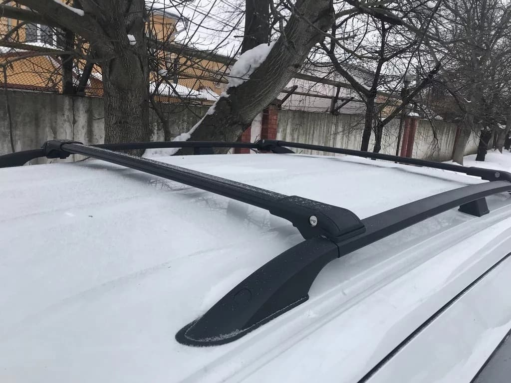 Багажник (поперечини) на звичайні рейлінги під ключ WingBar V1 (2 шт) до 110 см, Чорні 4