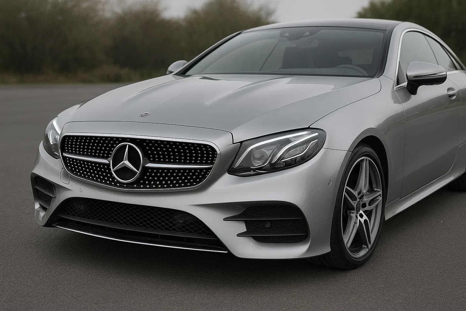 Передня решітка Diamond Black (для Avantgarde/AMG-Line/E43 AMG/E53 AMG 2016-2020) З місцем під камеру