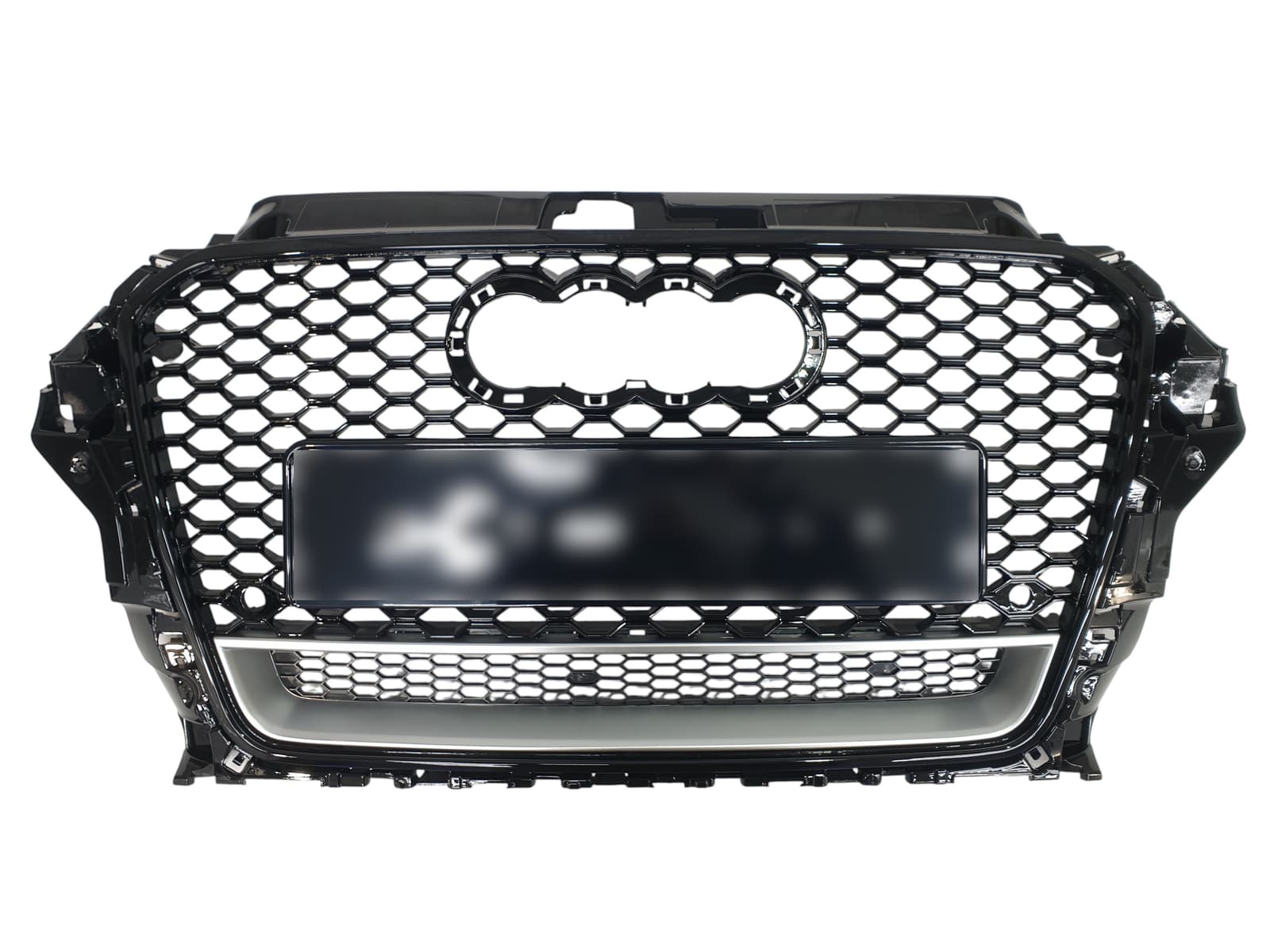 Решітка радіатора Full Black / Silver (в стилі RS3) на Audi A3 8V 2012-2016 року