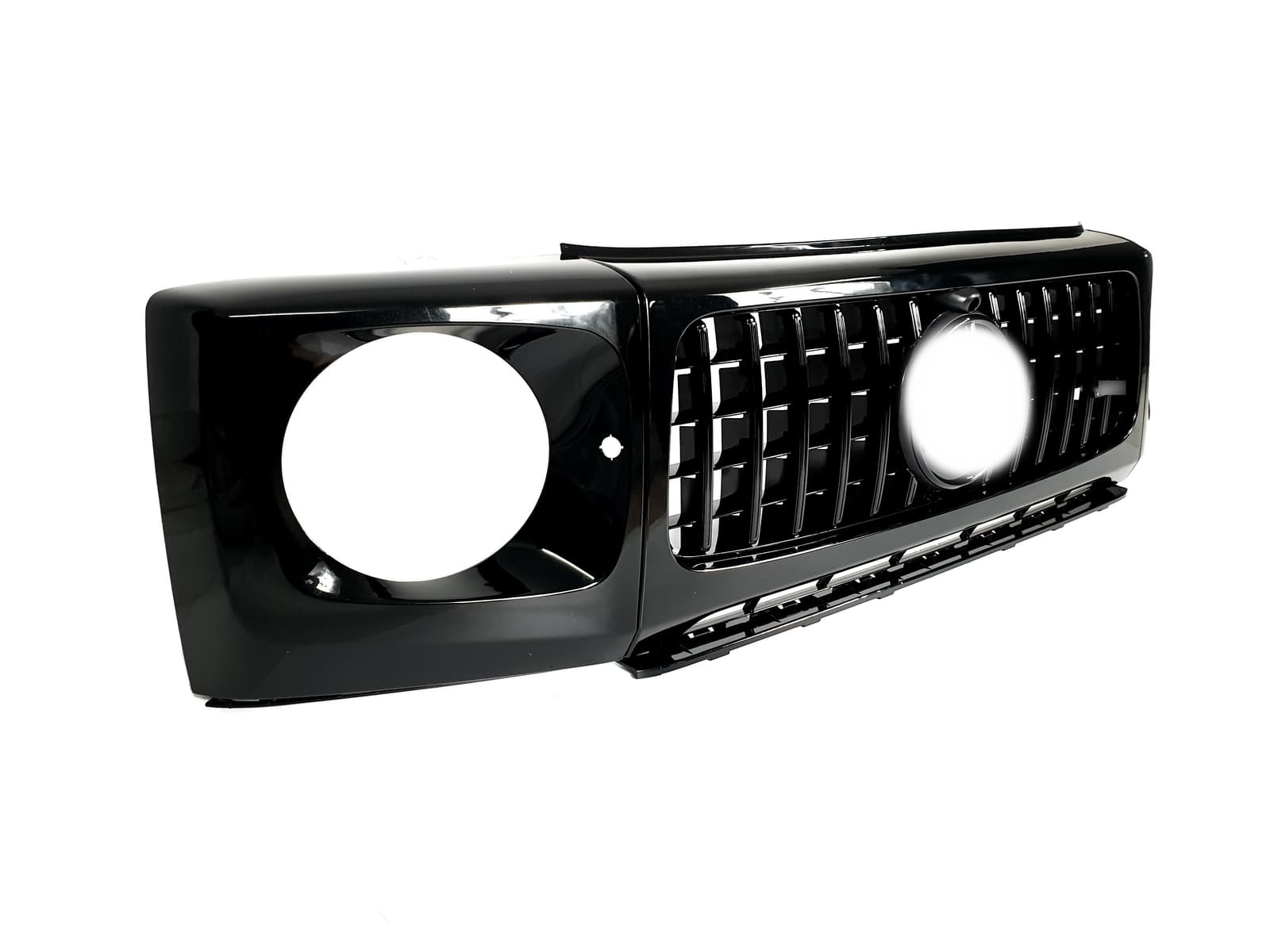 Решітка радіатора Full Black + рамки на фари GT на Mercedes-Benz G-Class W463 2018-2025 року 3