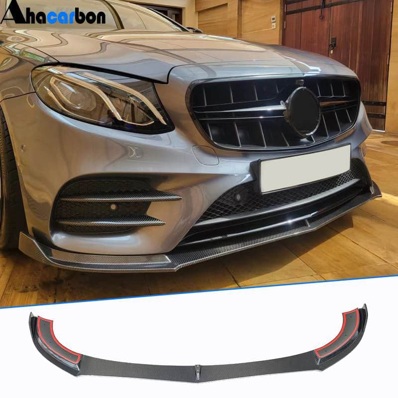 Накладка на передній бампер Lip V1 (для AMG-Line / E43 AMG 2016-2019, Карбон)
