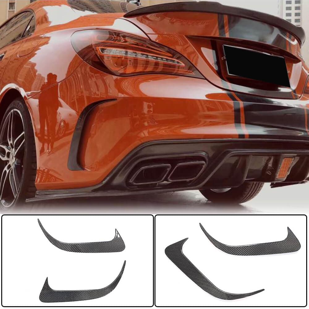 Накладки на задній бампер V1 (для AMG-Line / CLA45 AMG SD, Карбон)