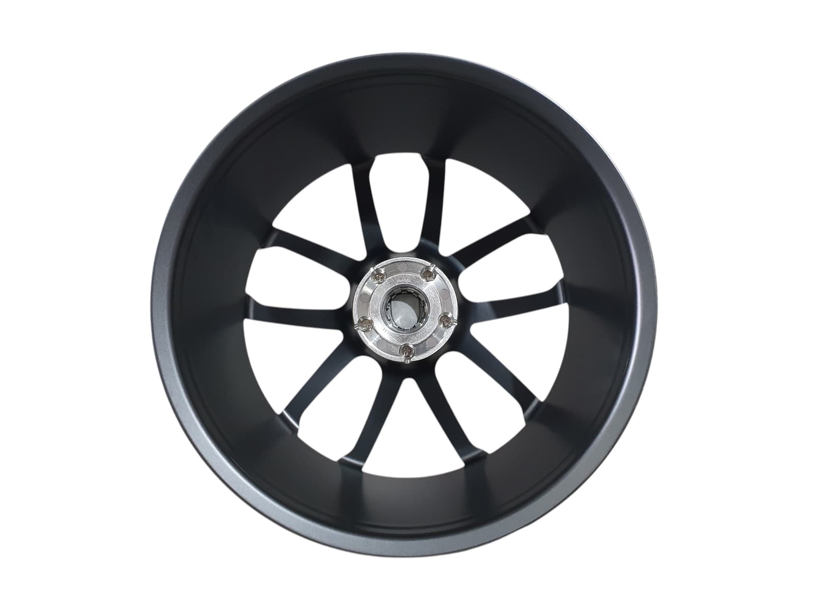 R22 Satin Gunmetal Ковані диски (різноширокі) на Porsche Cayenne 958 2010-2014 року 3