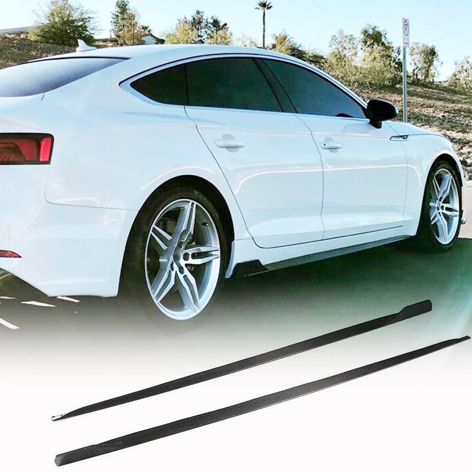 Бокові пороги 2016-2020 V2 (для Sportback, Карбон)