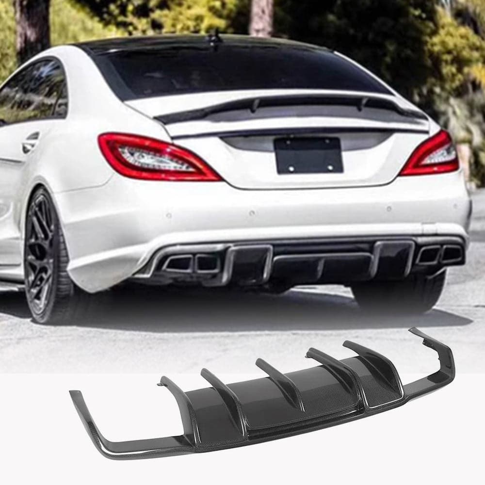 Дифузор заднього бампера (для AMG-Line/CLS63 AMG 2011-2014, Карбон)